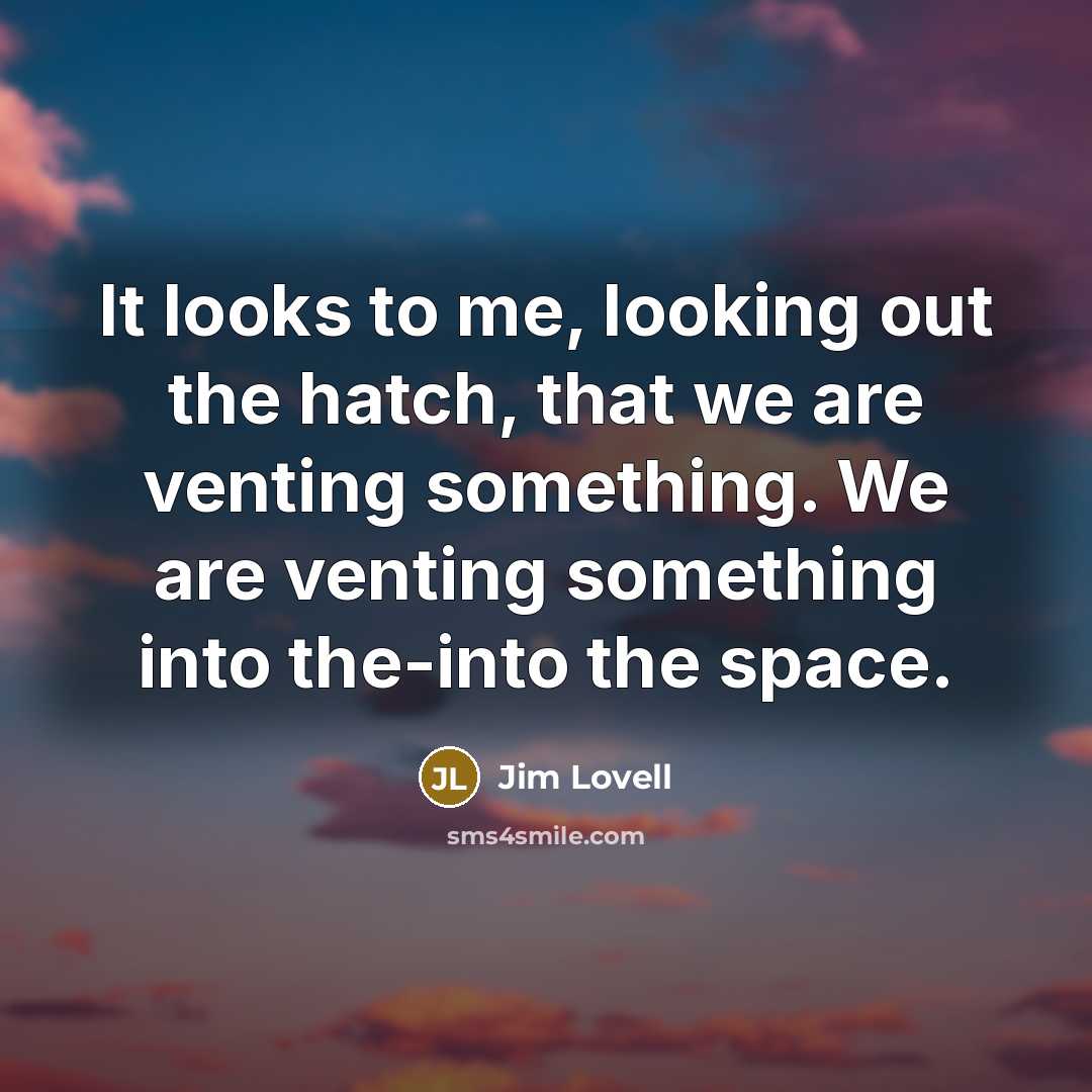 “It looks to me, looking out the hatch, that we…” quote by Jim Lovell