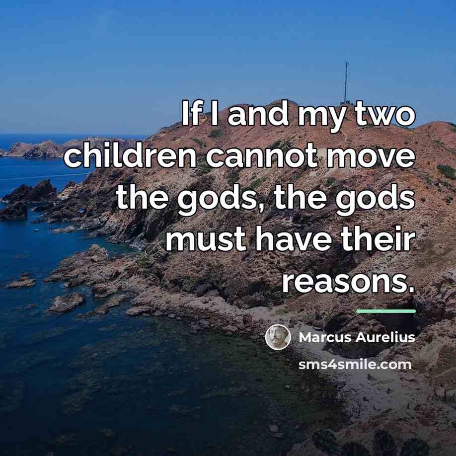 “If I and my two children cannot move the gods,…” quote by Marcus Aurelius