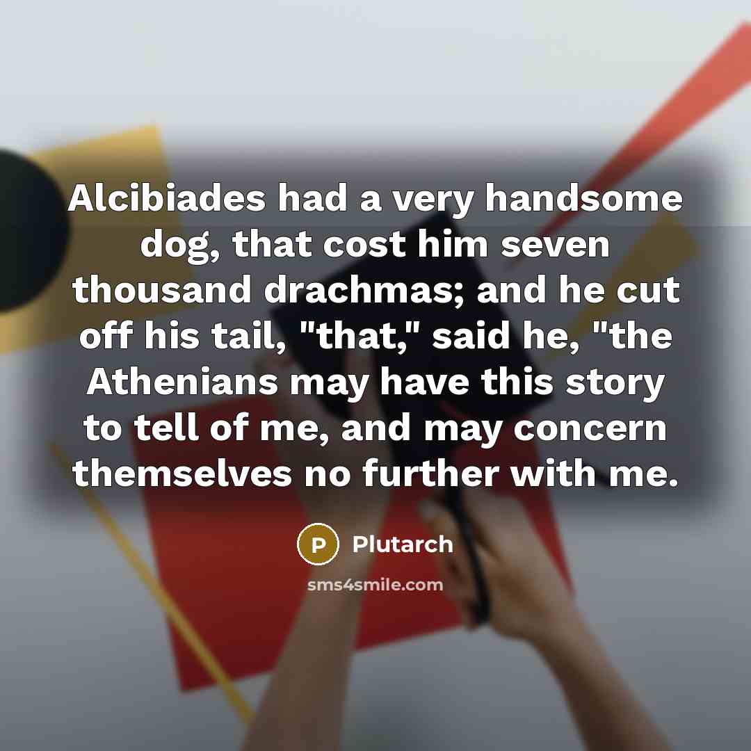 “Alcibiades had a very handsome dog, that cost him seven…” quote by Plutarch