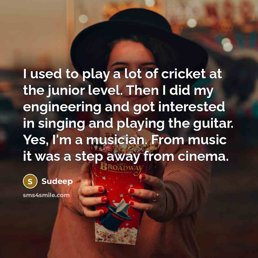 “I used to play a lot of cricket at the…” quote by Sudeep