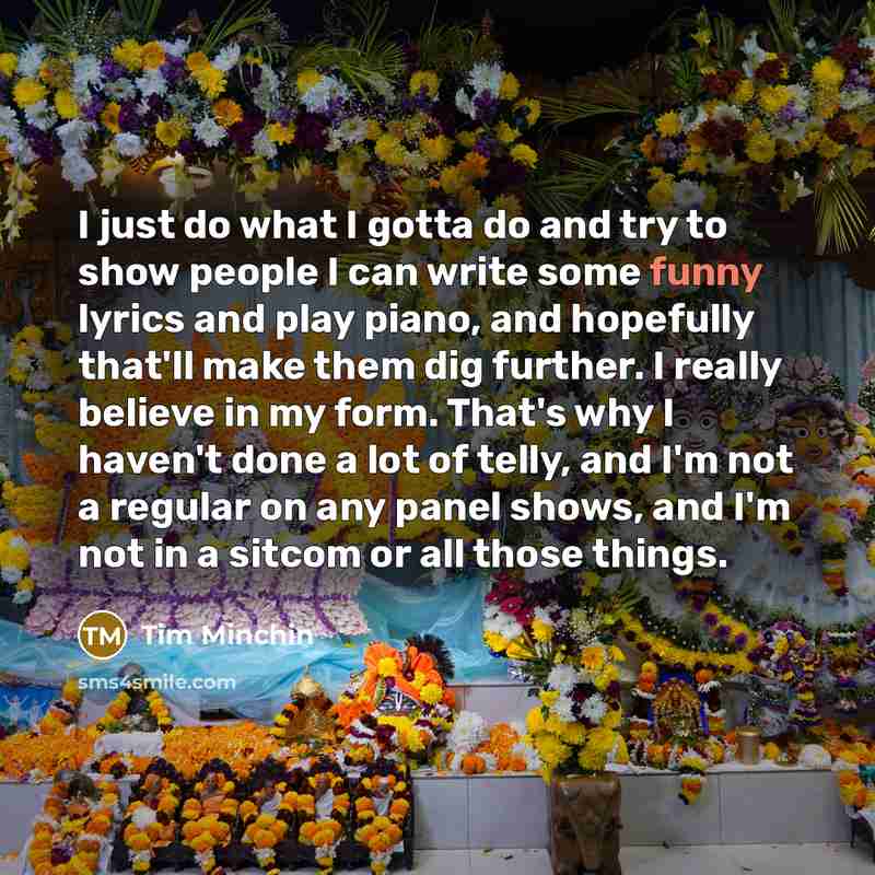 “I just do what I gotta do and try to…” quote by Tim Minchin