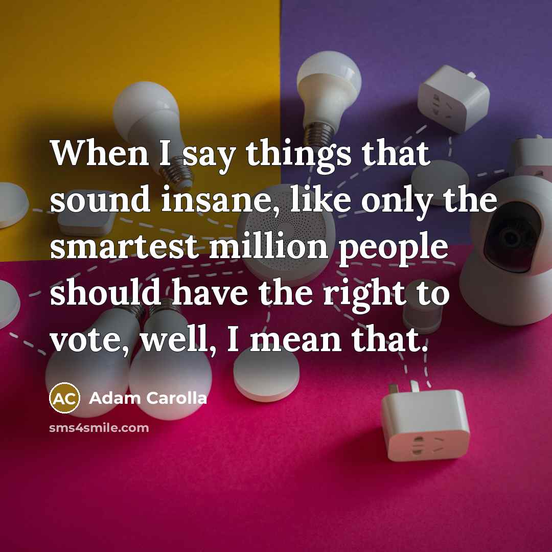 “When I say things that sound insane, like only the…” quote by Adam Carolla