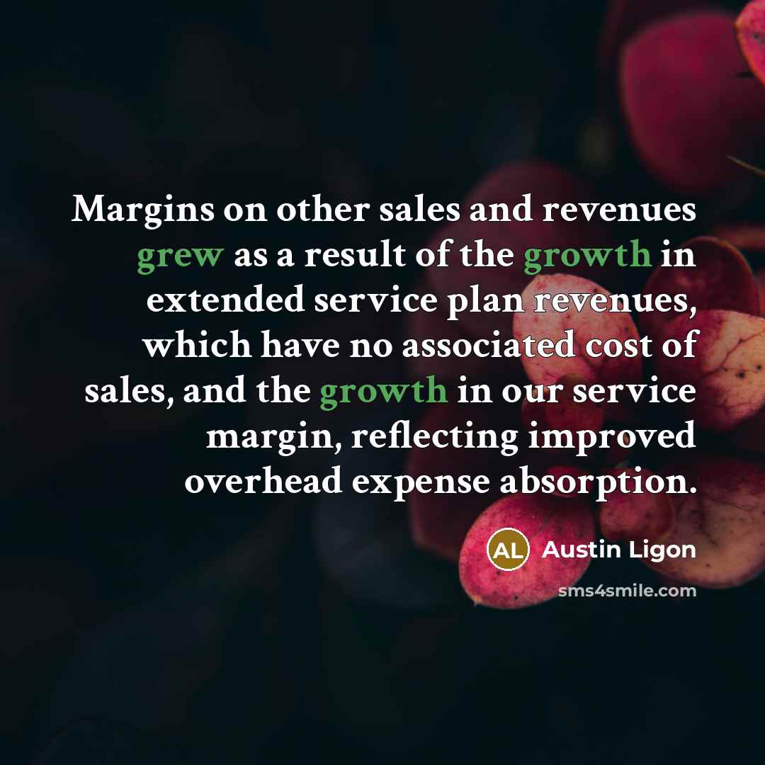 “Margins on other sales and revenues grew as a result…” quote by Austin Ligon