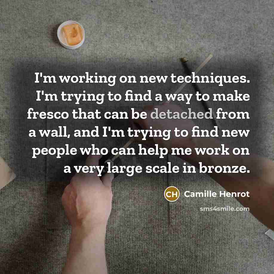 “I'm working on new techniques. I'm trying to find a…” quote by Camille Henrot