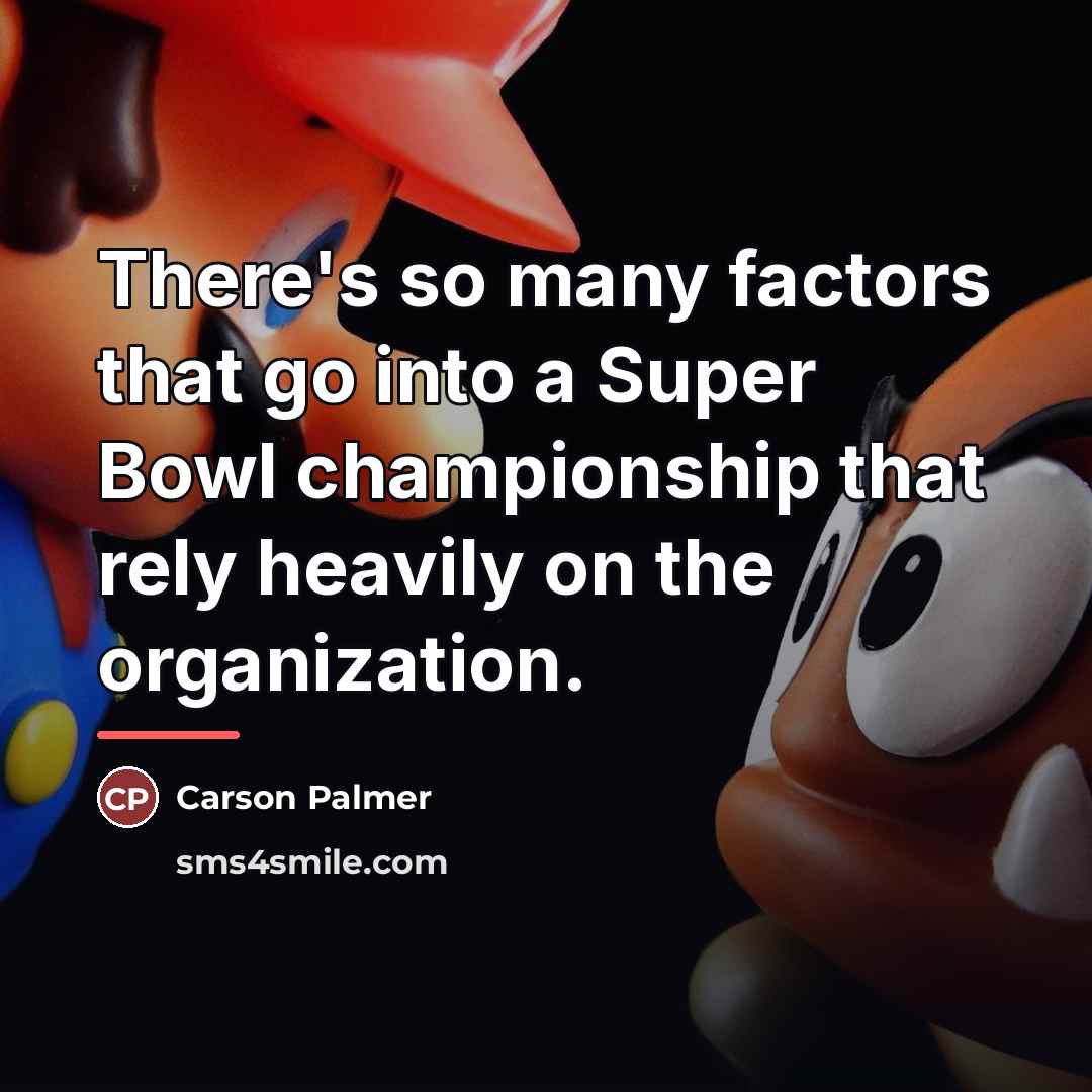 “There's so many factors that go into a Super Bowl…” quote by Carson Palmer