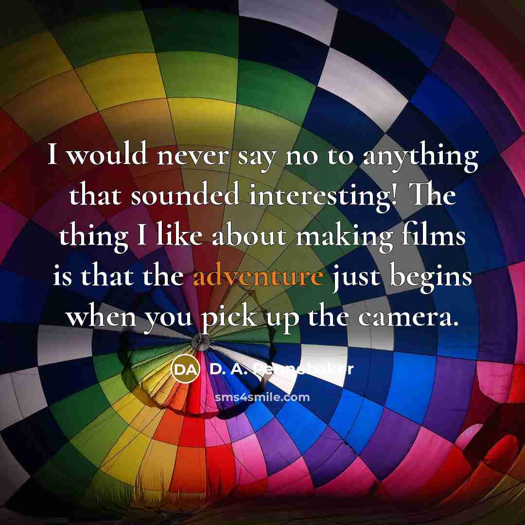 “I would never say no to anything that sounded interesting!…” quote by D. A. Pennebaker
