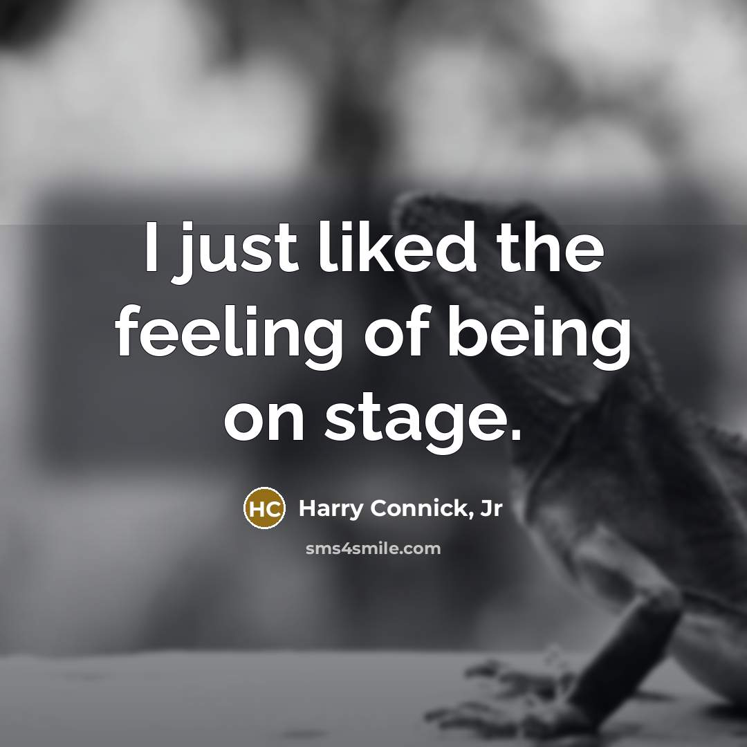 “I just liked the feeling of being on stage.…” quote by Harry Connick, Jr