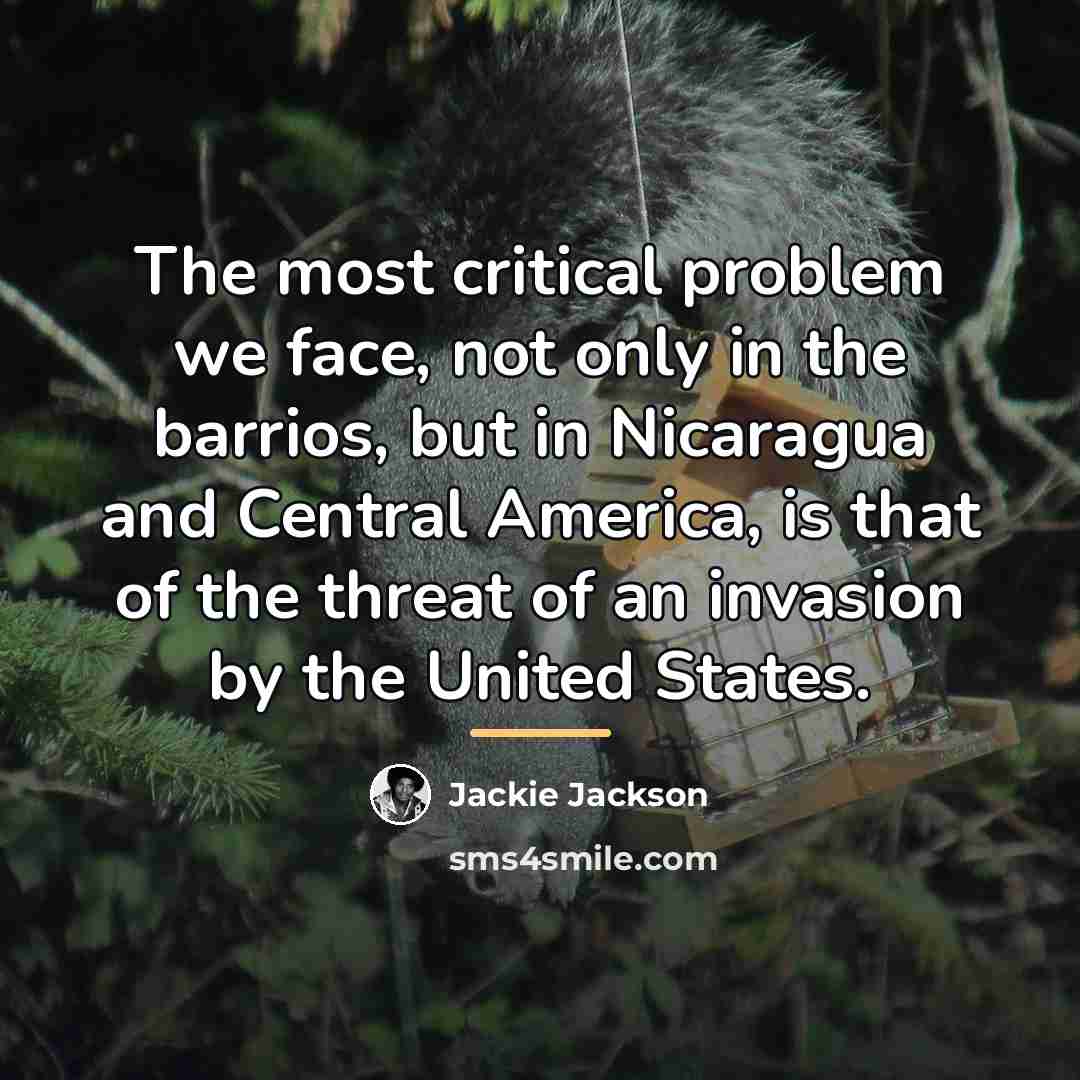 “The most critical problem we face, not only in the…” quote by Jackie Jackson