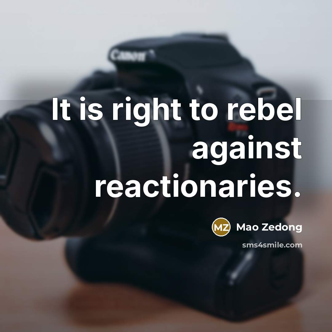 “It is right to rebel against reactionaries.…” quote by Mao Zedong