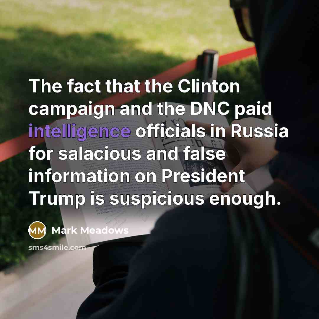 “The fact that the Clinton campaign and the DNC paid…” quote by Mark Meadows