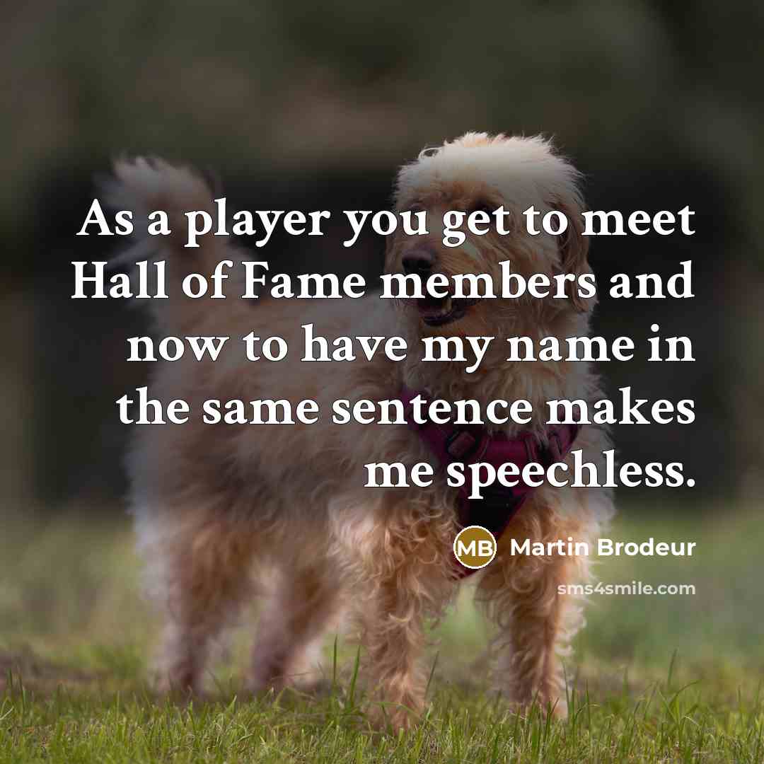 “As a player you get to meet Hall of Fame…” quote by Martin Brodeur