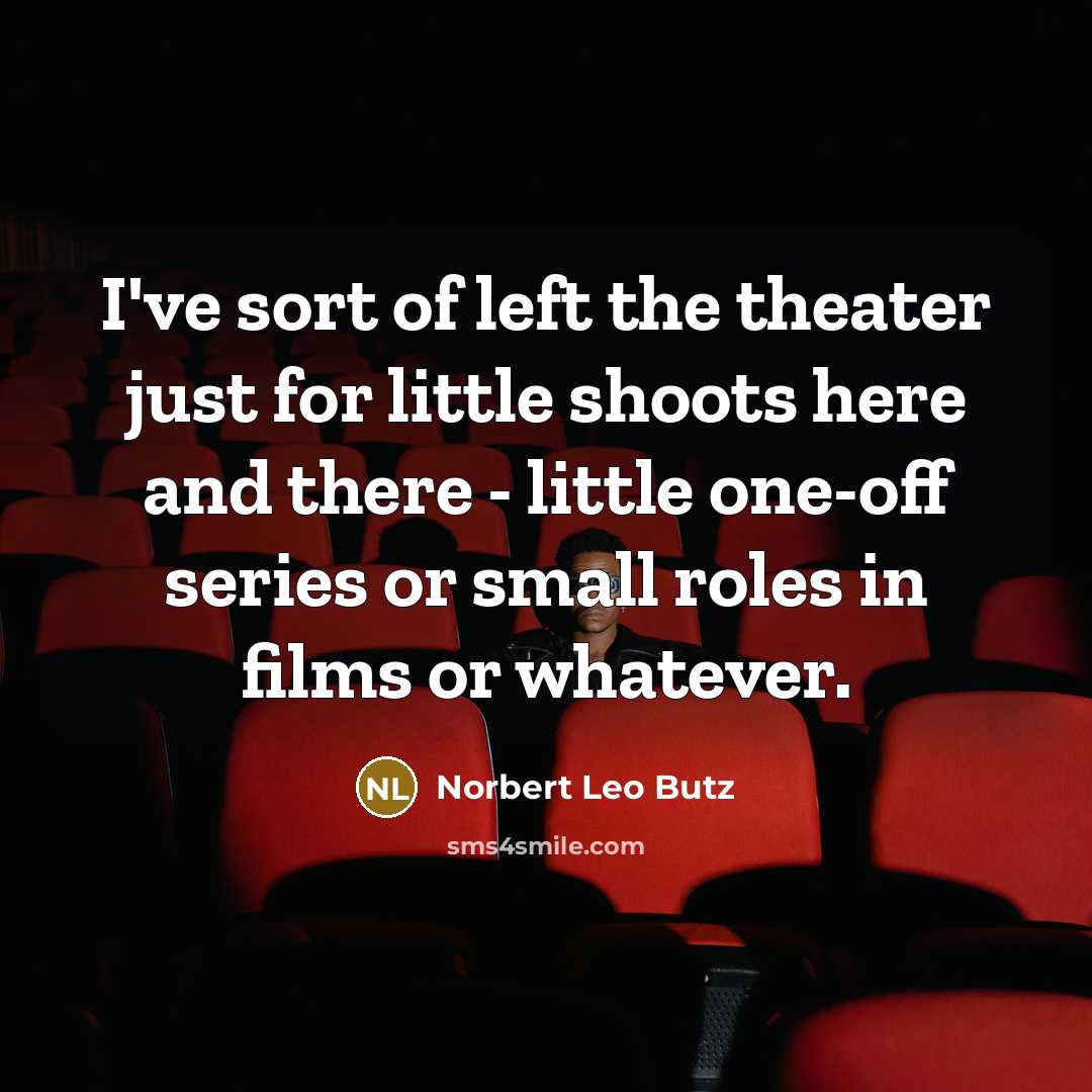 “I've sort of left the theater just for little shoots…” quote by Norbert Leo Butz