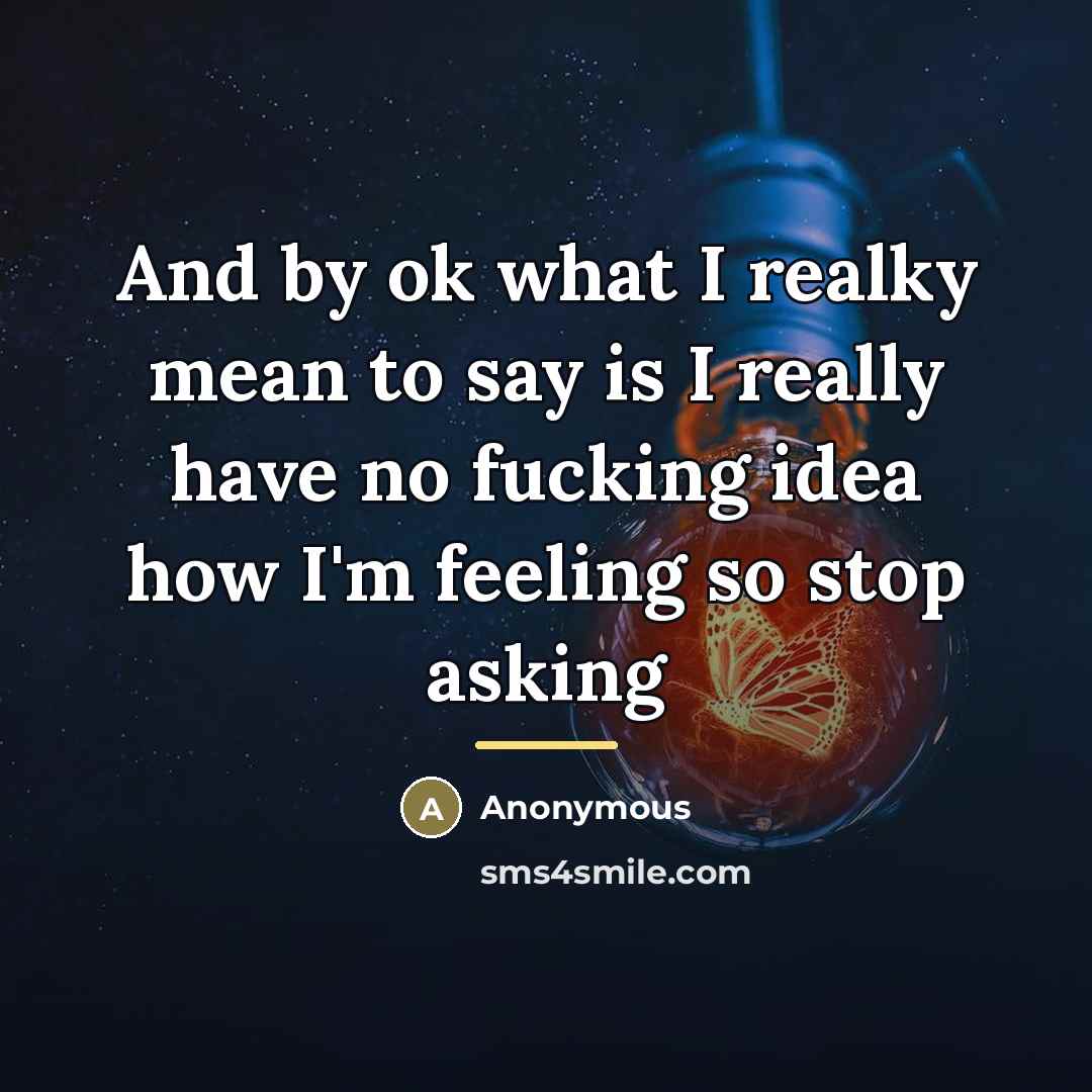 “And by ok what I realky mean to say is…” quote by Anonymous
