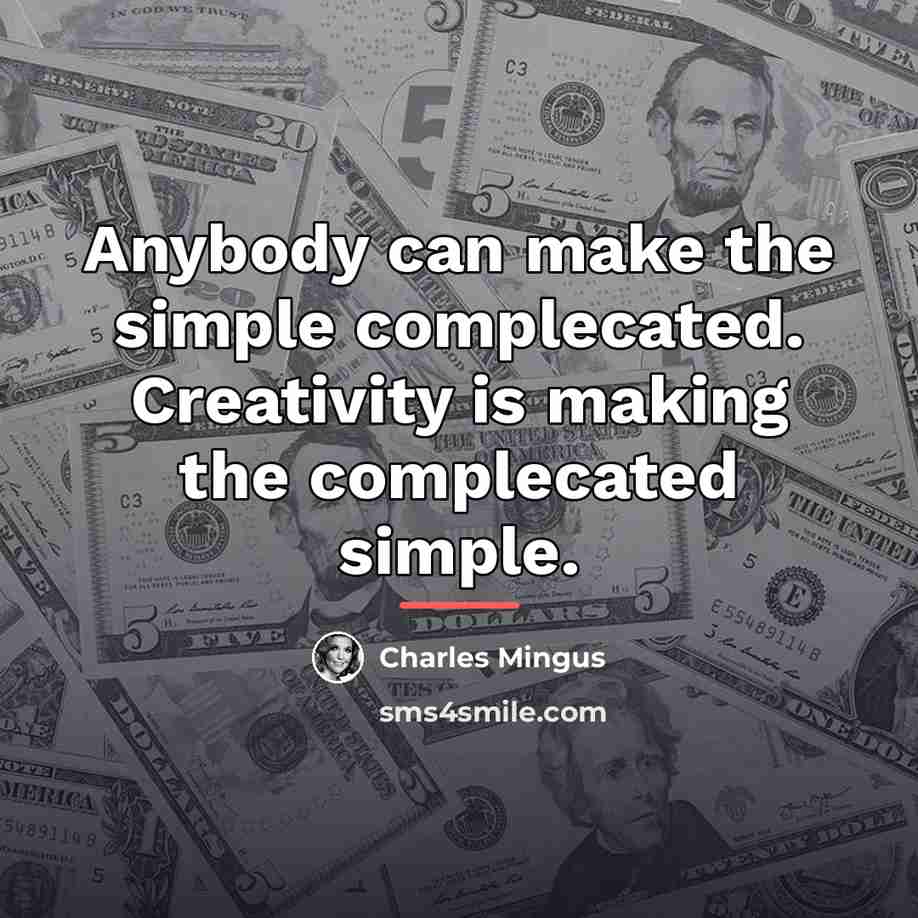“Anybody can make the simple complecated. Creativity is making the…” quote by Charles Mingus