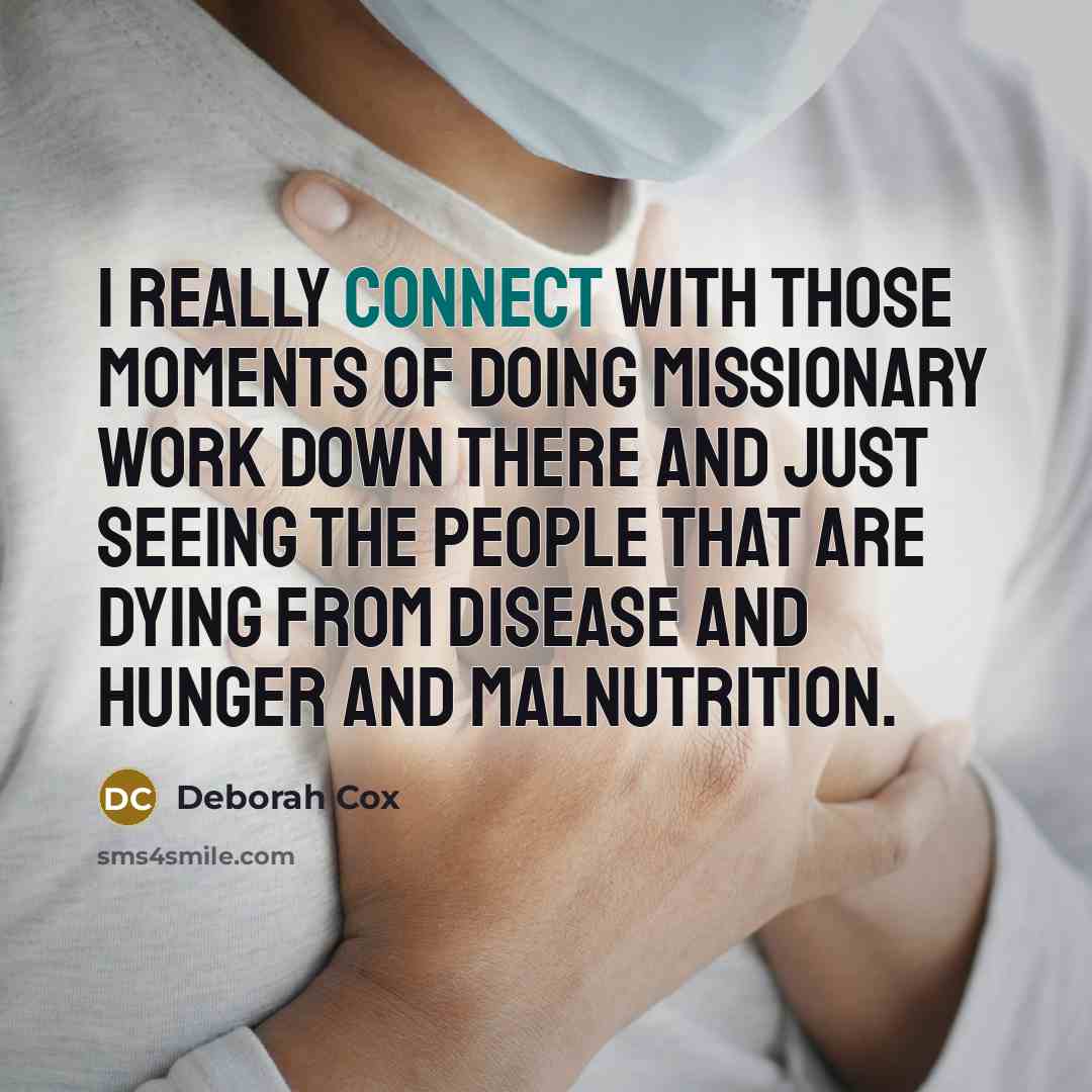 “I really connect with those moments of doing missionary work…” quote by Deborah Cox