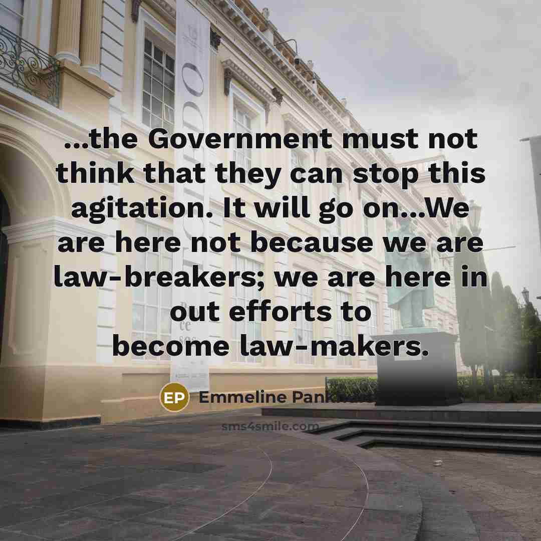 “...the Government must not think that they can stop this…” quote by Emmeline Pankhurst