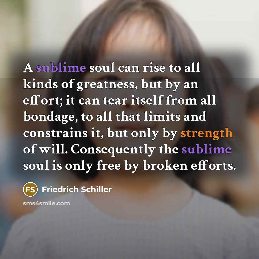 “A sublime soul can rise to all kinds of greatness,…” quote by Friedrich Schiller