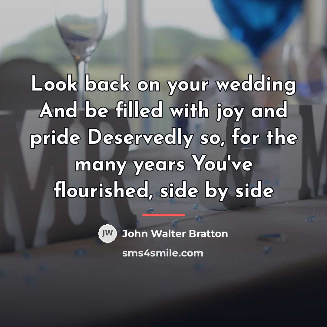 “Look back on your wedding And be filled with joy…” quote by John Walter Bratton