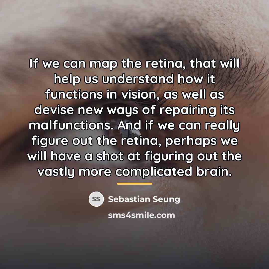 “If we can map the retina, that will help us…” quote by Sebastian Seung