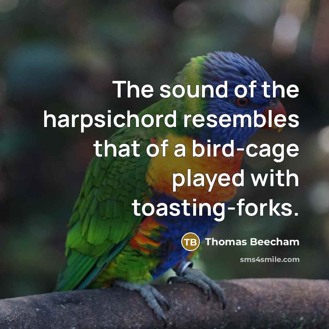 “The sound of the harpsichord resembles that of a bird-cage…” quote by Thomas Beecham