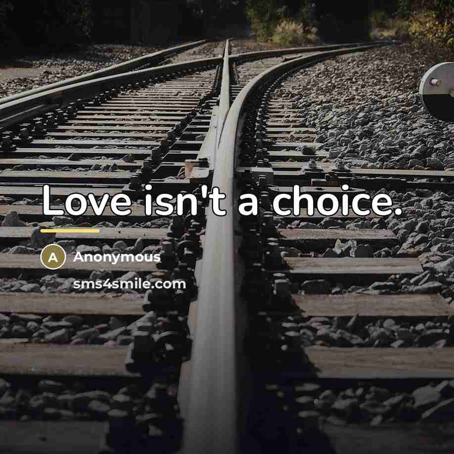 “Love isn't a choice.…” quote by Anonymous