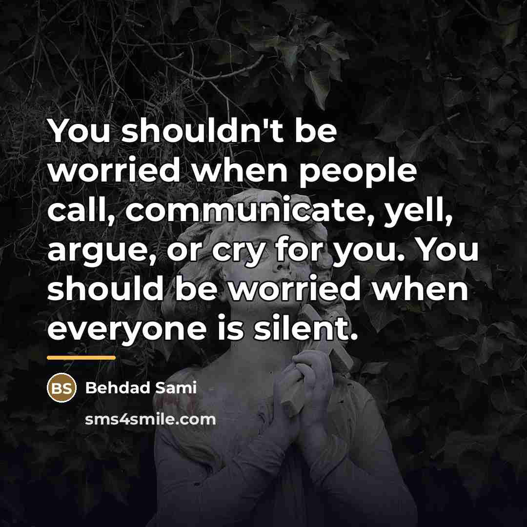 “You shouldn't be worried when people call, communicate, yell, argue,…” quote by Behdad Sami
