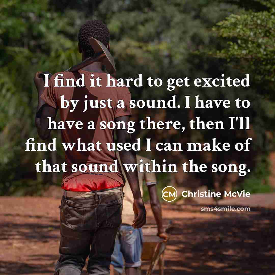 “I find it hard to get excited by just a…” quote by Christine McVie
