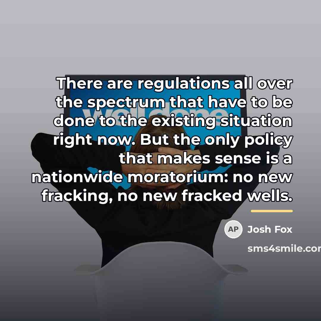 “There are regulations all over the spectrum that have to…” quote by Josh Fox