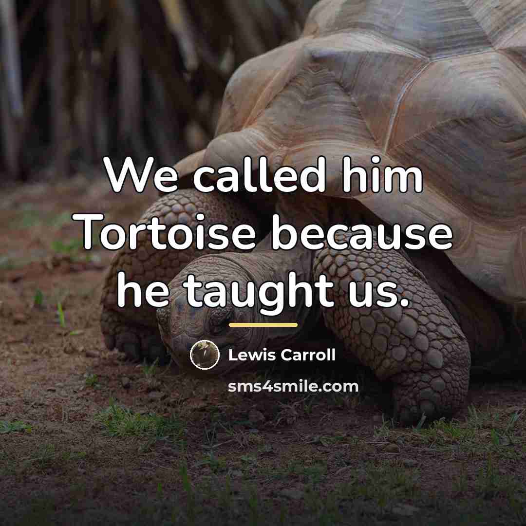 “We called him Tortoise because he taught us.…” quote by Lewis Carroll