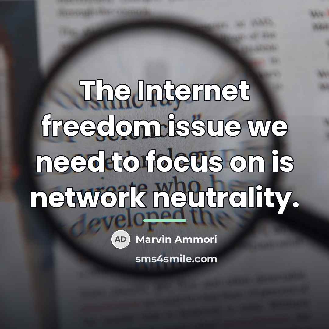 “The Internet freedom issue we need to focus on is…” quote by Marvin Ammori