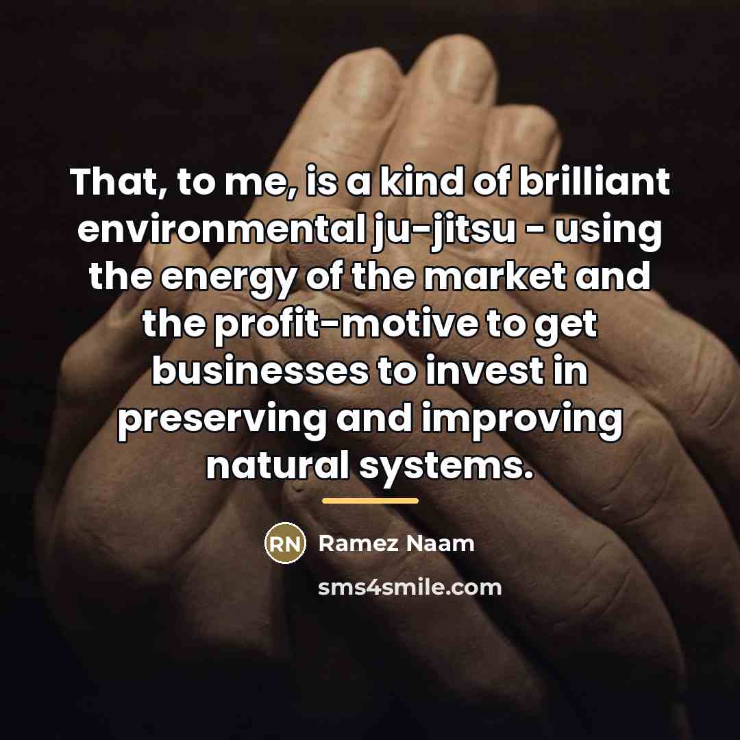 “That, to me, is a kind of brilliant environmental ju-jitsu…” quote by Ramez Naam
