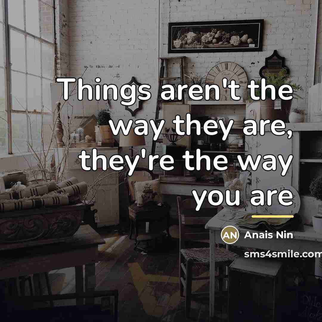 “Things aren't the way they are, they're the way you…” quote by Anais Nin