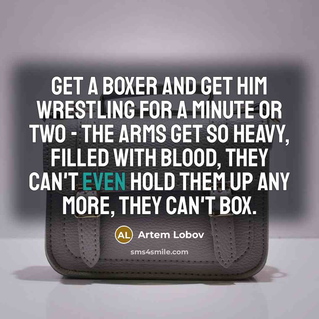 “Get a boxer and get him wrestling for a minute…” quote by Artem Lobov
