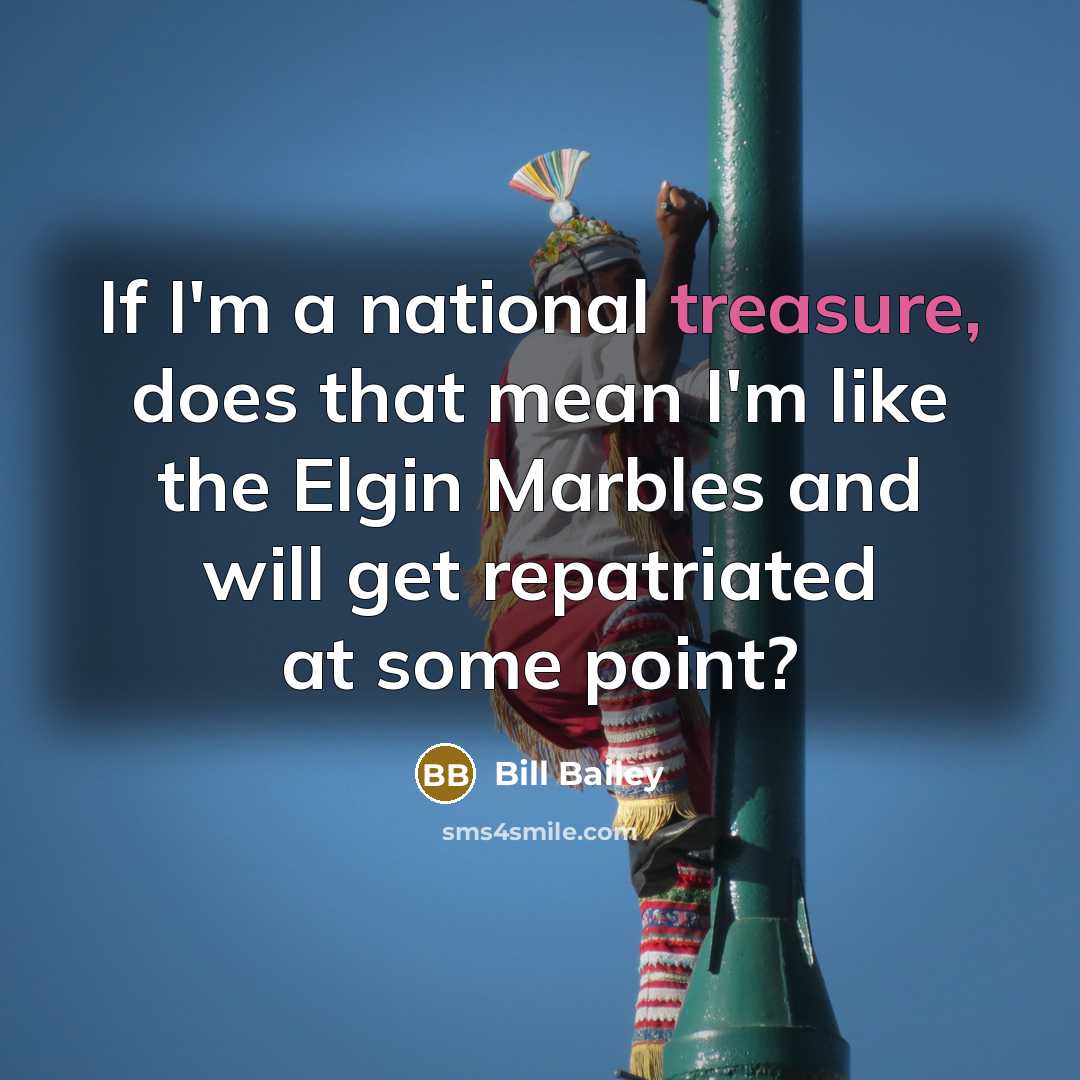 “If I'm a national treasure, does that mean I'm like…” quote by Bill Bailey