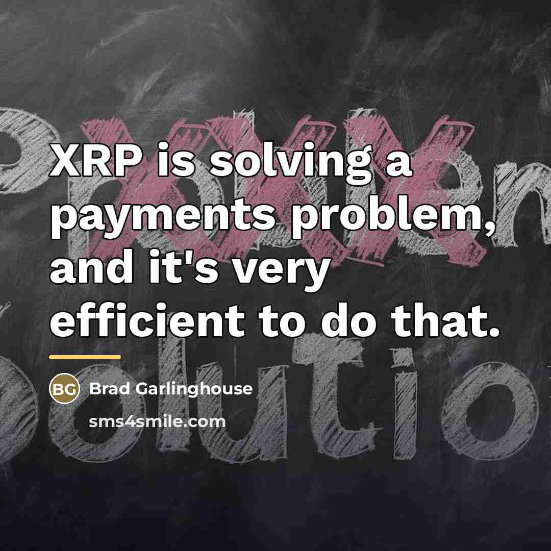 “XRP is solving a payments problem, and it's very efficient…” quote by Brad Garlinghouse