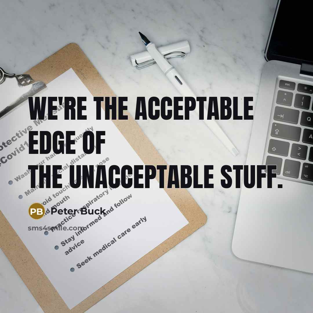 “We're the acceptable edge of the unacceptable stuff.…” quote by Peter Buck