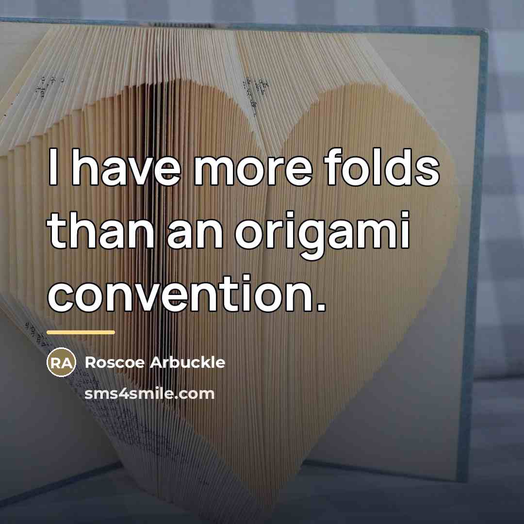 “I have more folds than an origami convention.…” quote by Anonymous
