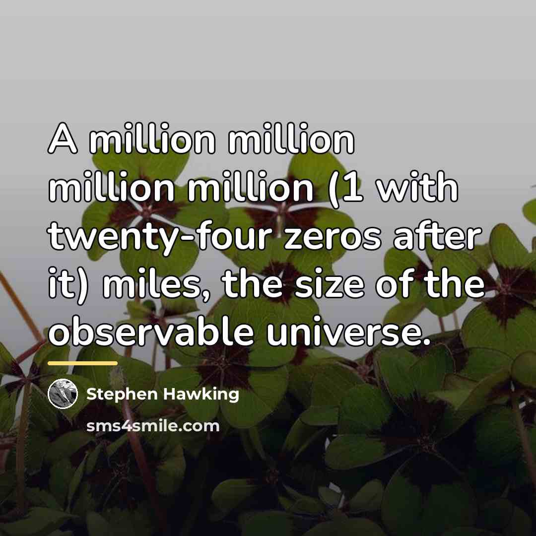 “A million million million million (1 with twenty-four zeros after…” quote by Stephen Hawking