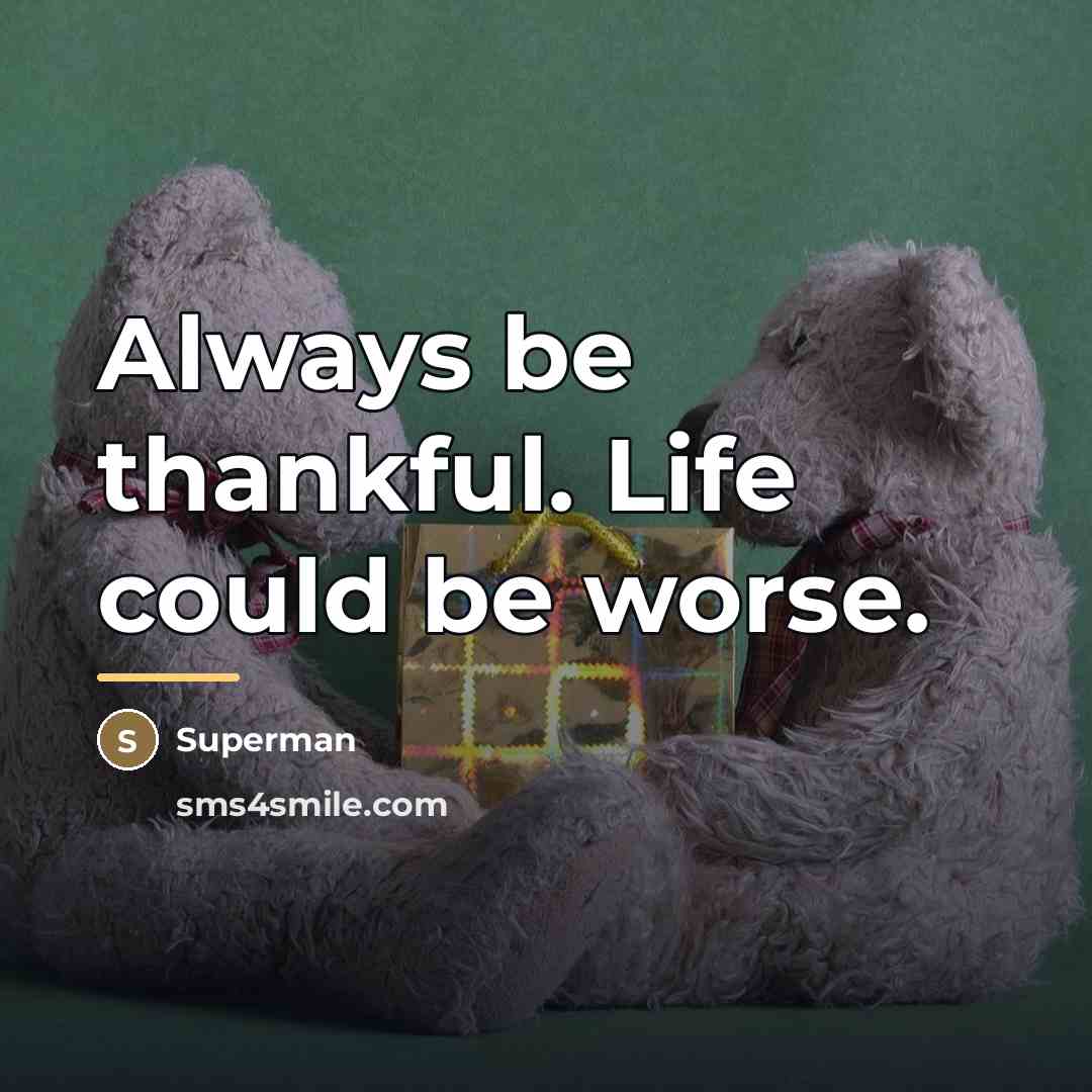 “Always be thankful. Life could be worse.…” quote by Superman
