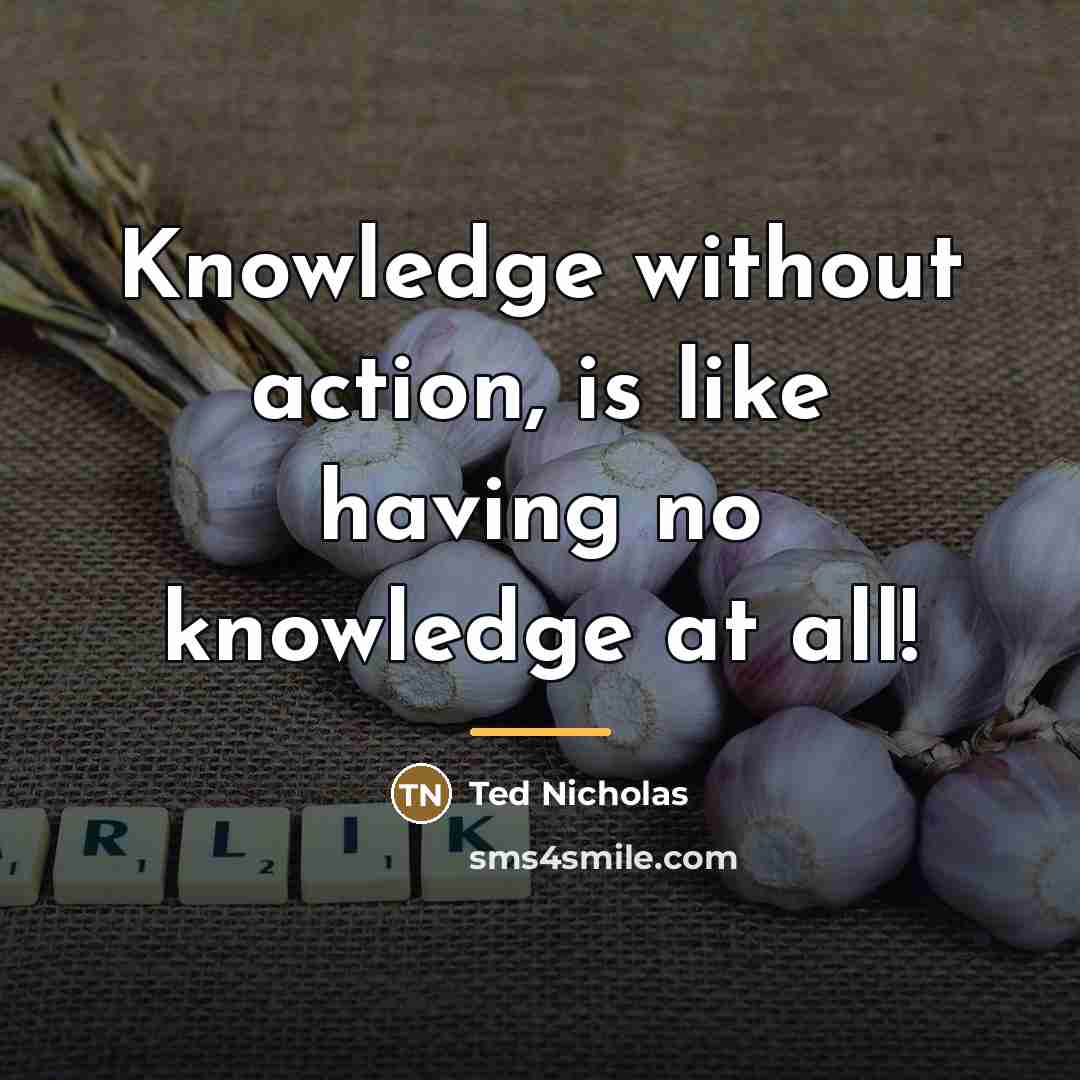 “Knowledge without action, is like having no knowledge at all!…” quote by Ted Nicholas