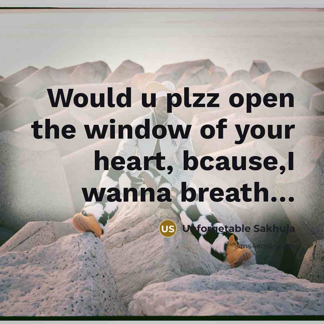 “Would u plzz open the window of your heart, bcause,I…” quote by Unforgetable Sakhuja