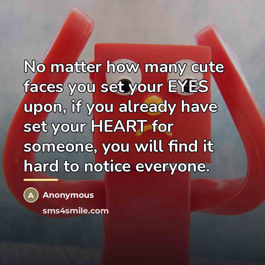 “No matter how many cute faces you set your EYES…” quote by Anonymous