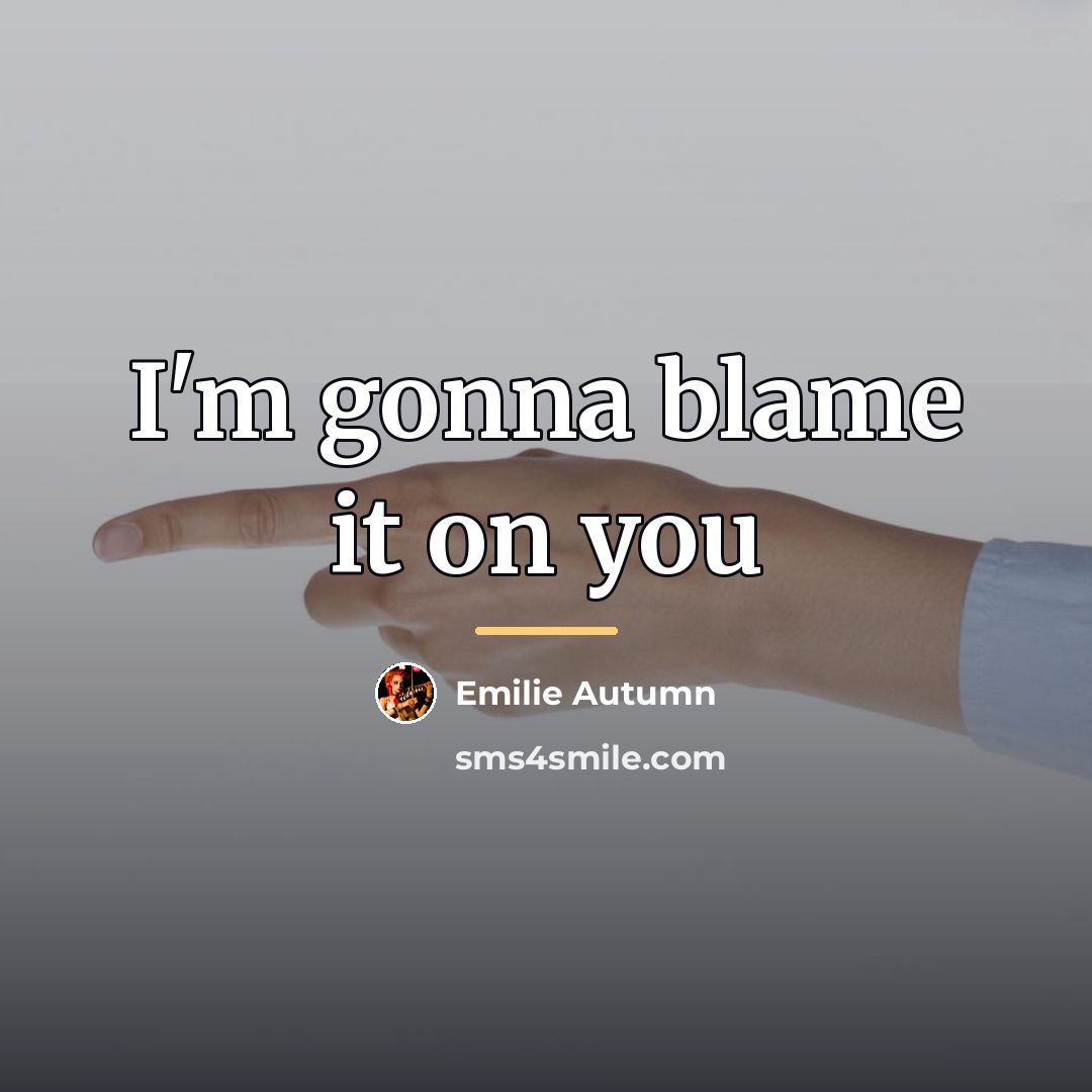 “I'm gonna blame it on you…” quote by Emilie Autumn