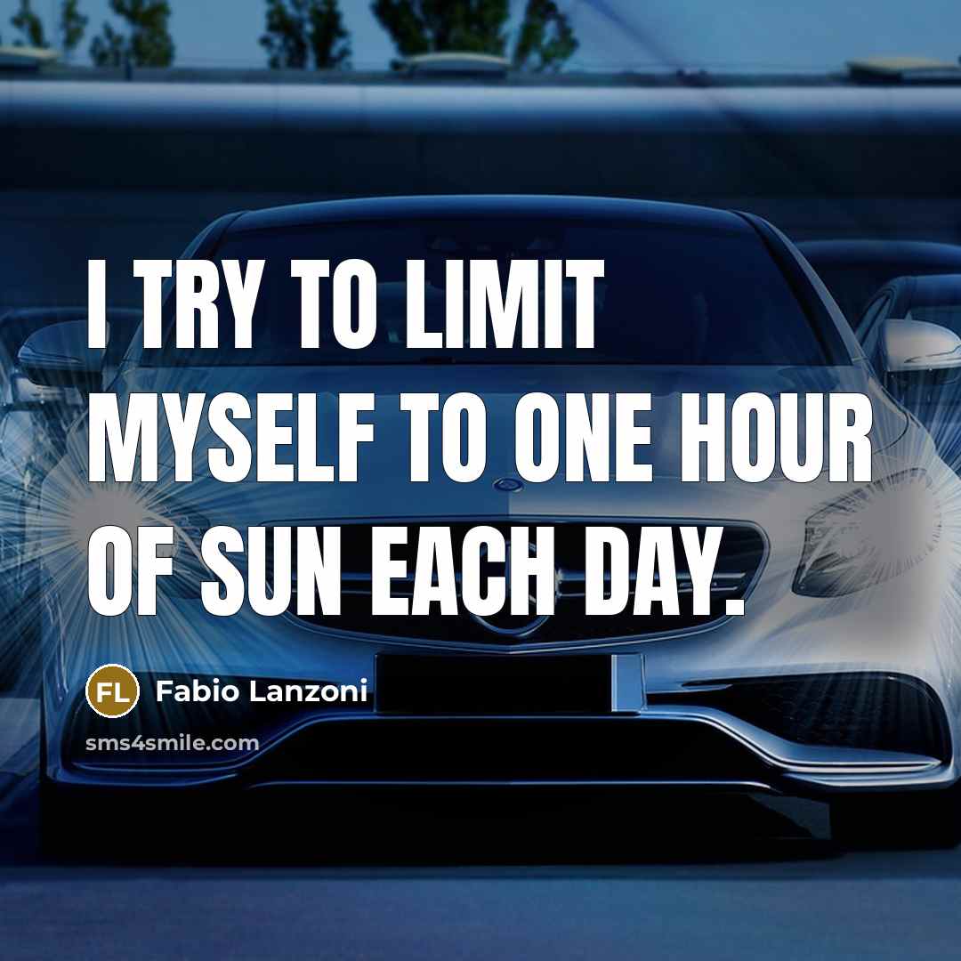 “I try to limit myself to one hour of sun…” quote by Fabio Lanzoni