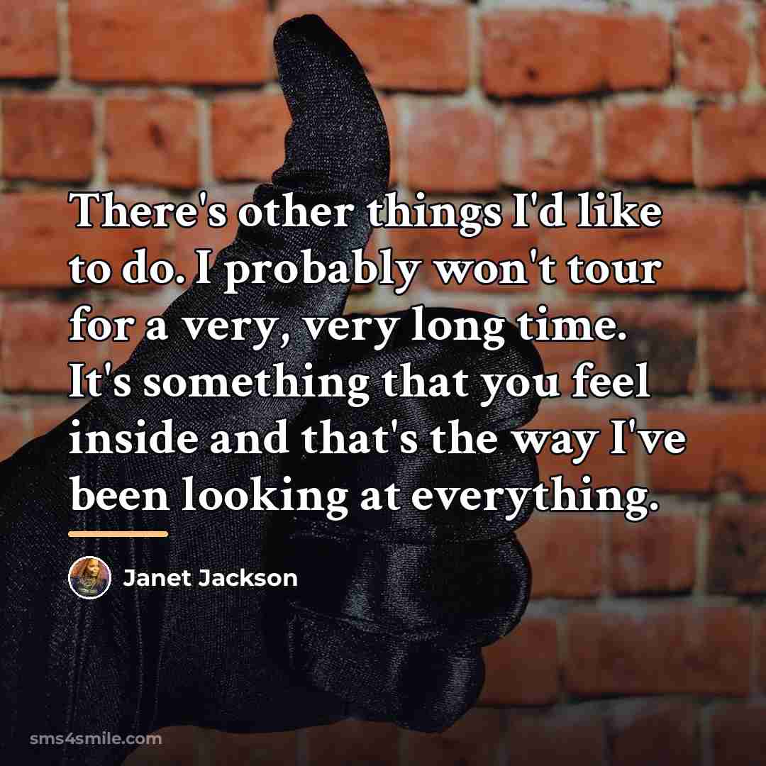 “There's other things I'd like to do. I probably won't…” quote by Janet Jackson