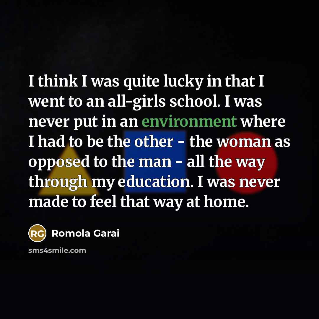 “I think I was quite lucky in that I went…” quote by Romola Garai