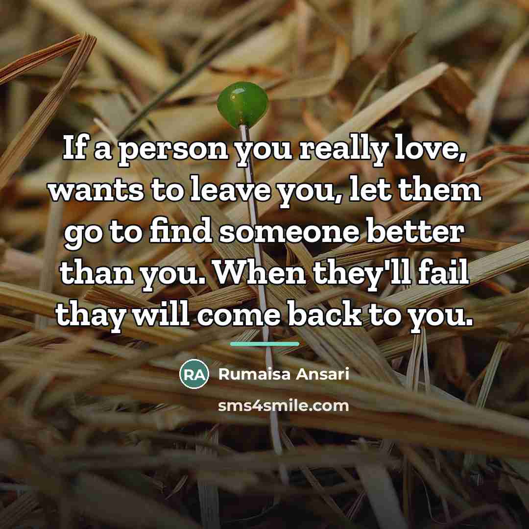 “If a person you really love, wants to leave you,…” quote by Rumaisa Ansari