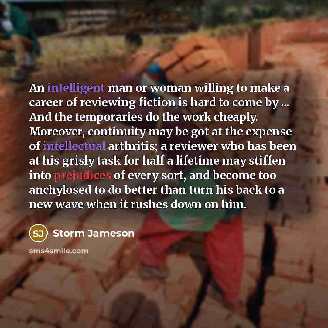 “An intelligent man or woman willing to make a career…” quote by Storm Jameson