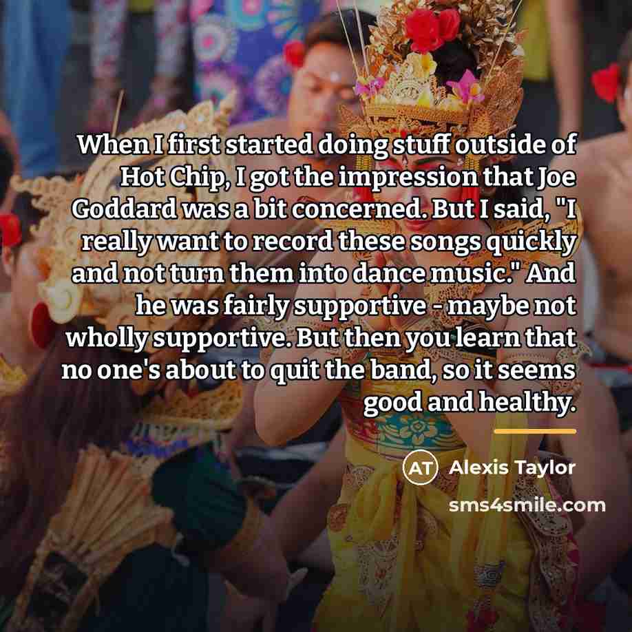 “When I first started doing stuff outside of Hot Chip,…” quote by Alexis Taylor
