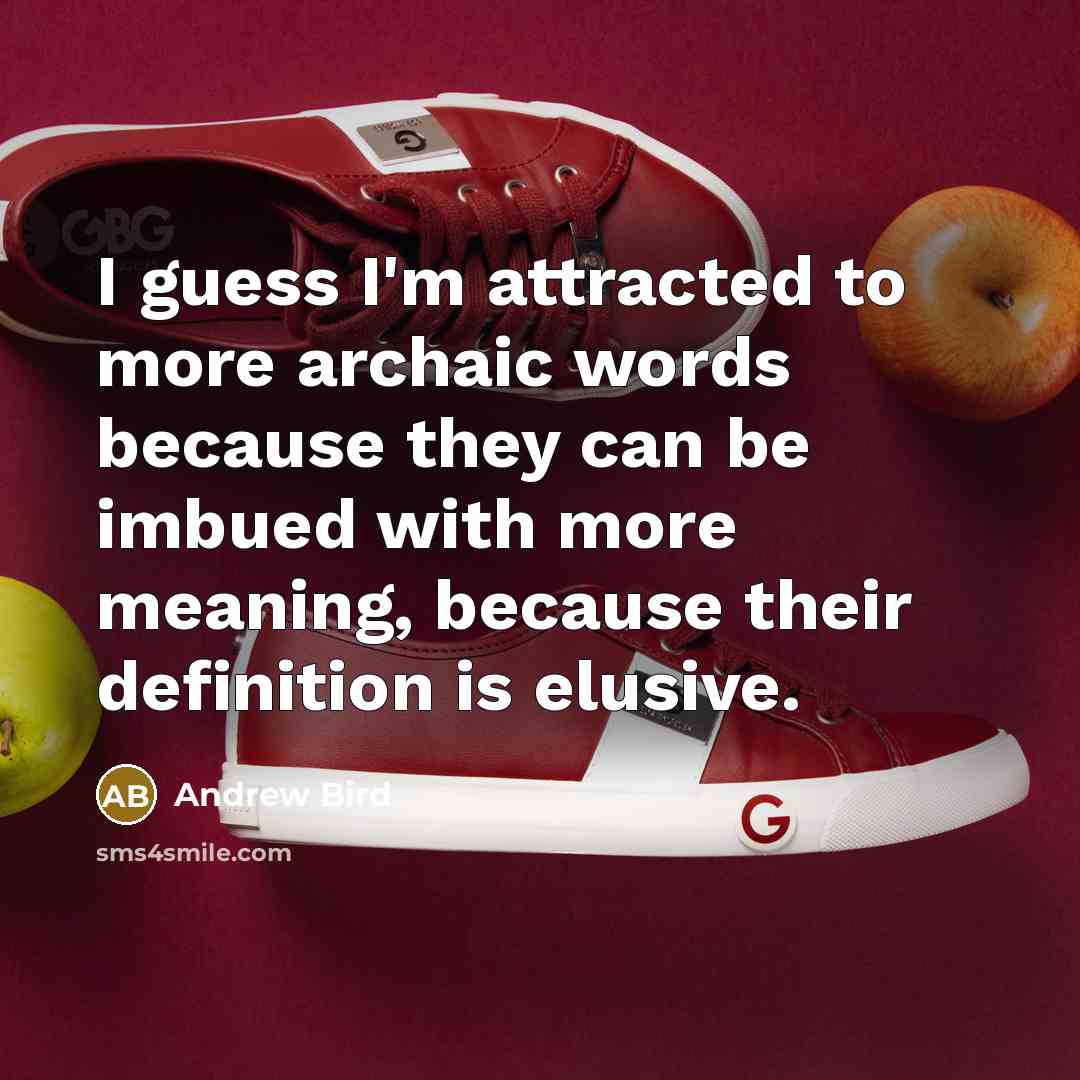 “I guess I'm attracted to more archaic words because they…” quote by Andrew Bird
